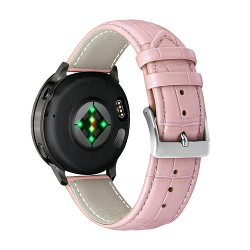 Bandz Garmin Forerunner 170 Leather Strap Crocodile Grain (Pink)