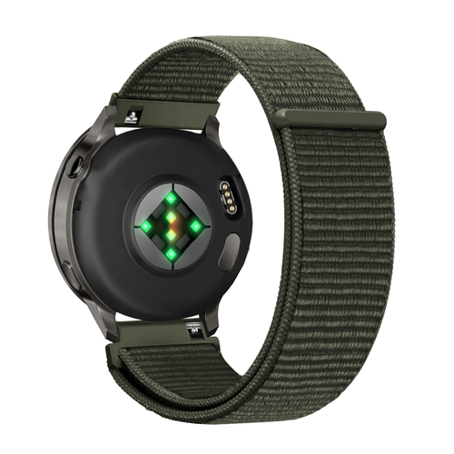 Bandz Garmin Vivoactive 4s Nylon Loop Strap (Dark Green)
