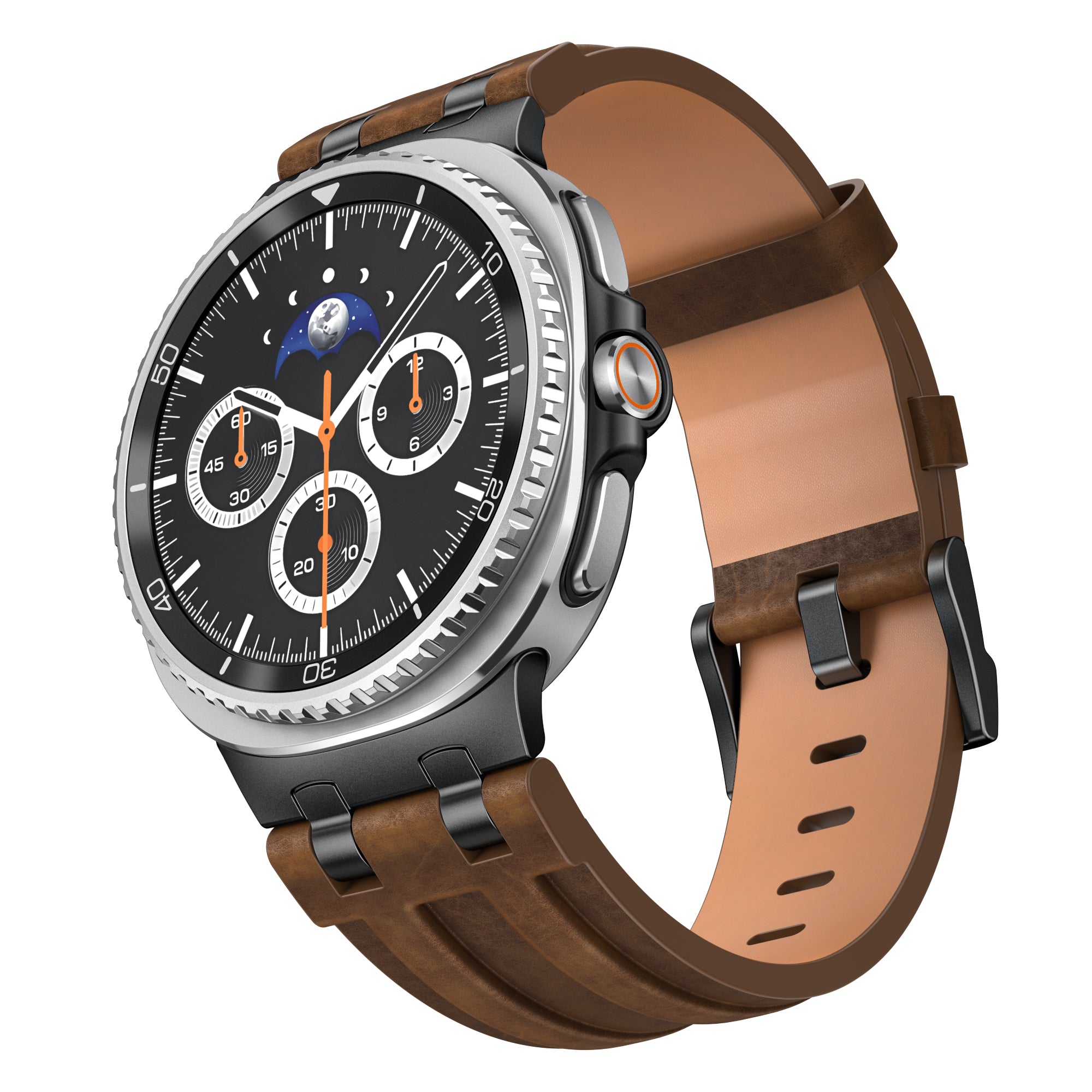 Samsung Galaxy Watch 8 - 40mm Solid Leather Strap (Dark Brown)