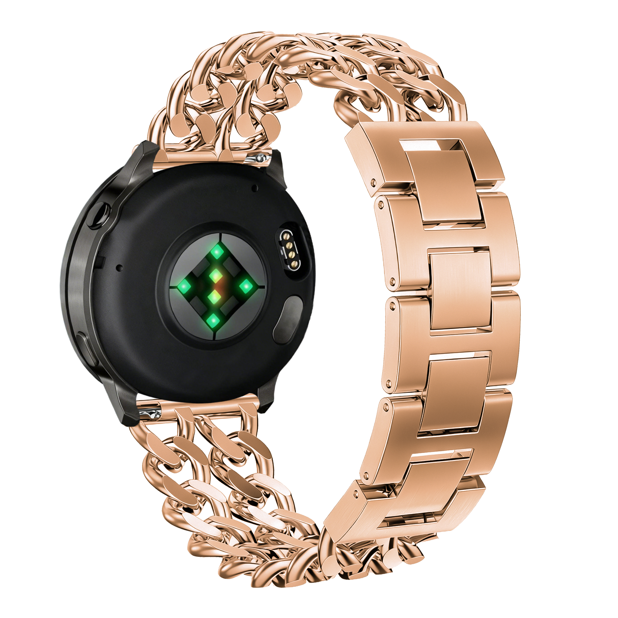 Bandz Garmin Vivomove Sport Metal Strap 'Double Chains' (Rose Gold)