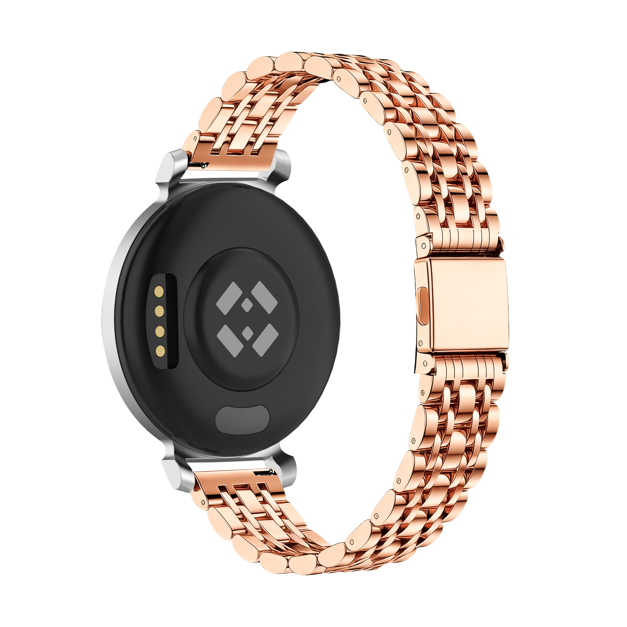 Bandz Pebble Round 2 - 14mm Steel Strap 'Deluxe' (Rose Gold)