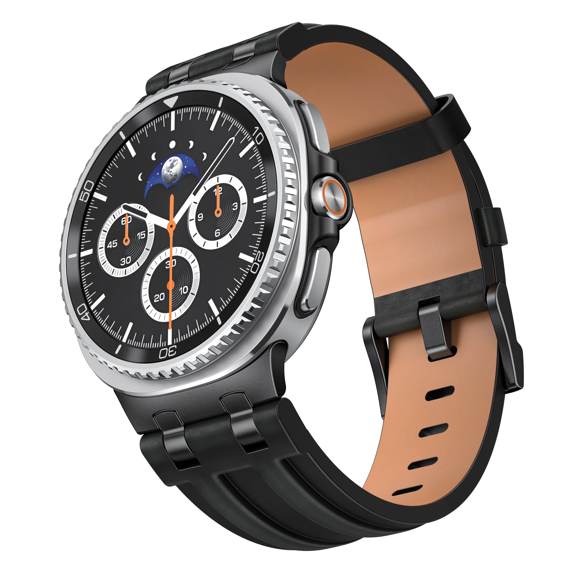 Samsung Galaxy Watch 8 - 44mm Solid Leather Strap (Black)