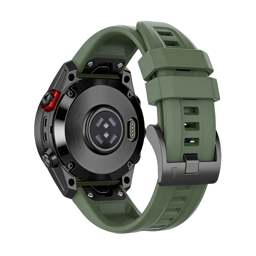 Bandz Garmin Quatix 8 Pro - 47mm Silicone Strap 'Classic' (Army Green)