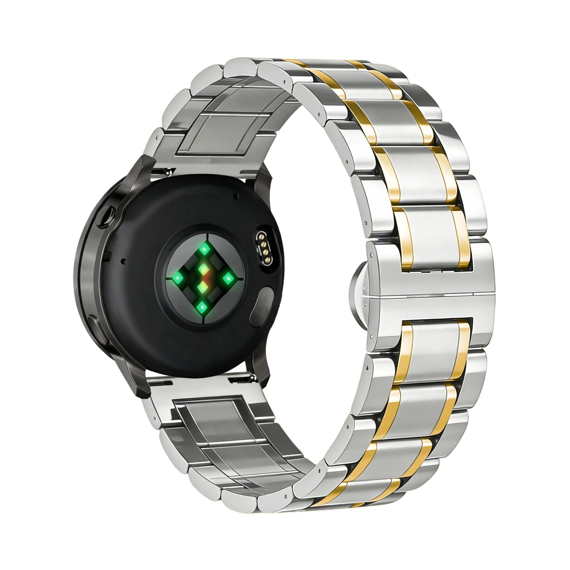 Bandz Garmin Forerunner 170 Steel Link Strap 'Deluxe' (Silver/Gold)