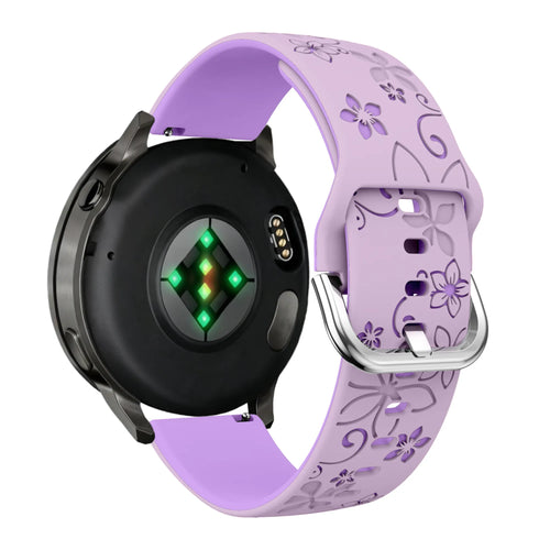 Bandz Garmin Forerunner 165 Silicone Strap 'Flowers' (Lilac/Purple)