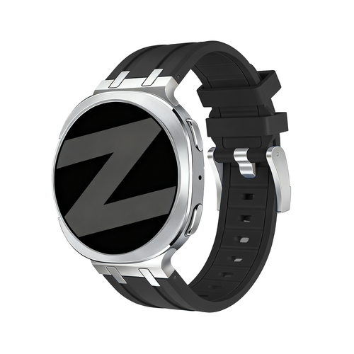 Bandz Samsung Galaxy Watch 8 - 44mm Silicone Strap 'Luxe Liquid' (Black)