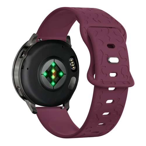 Bandz Garmin Vivoactive 4s Silicone Strap 'Leopard' (Wine Red)