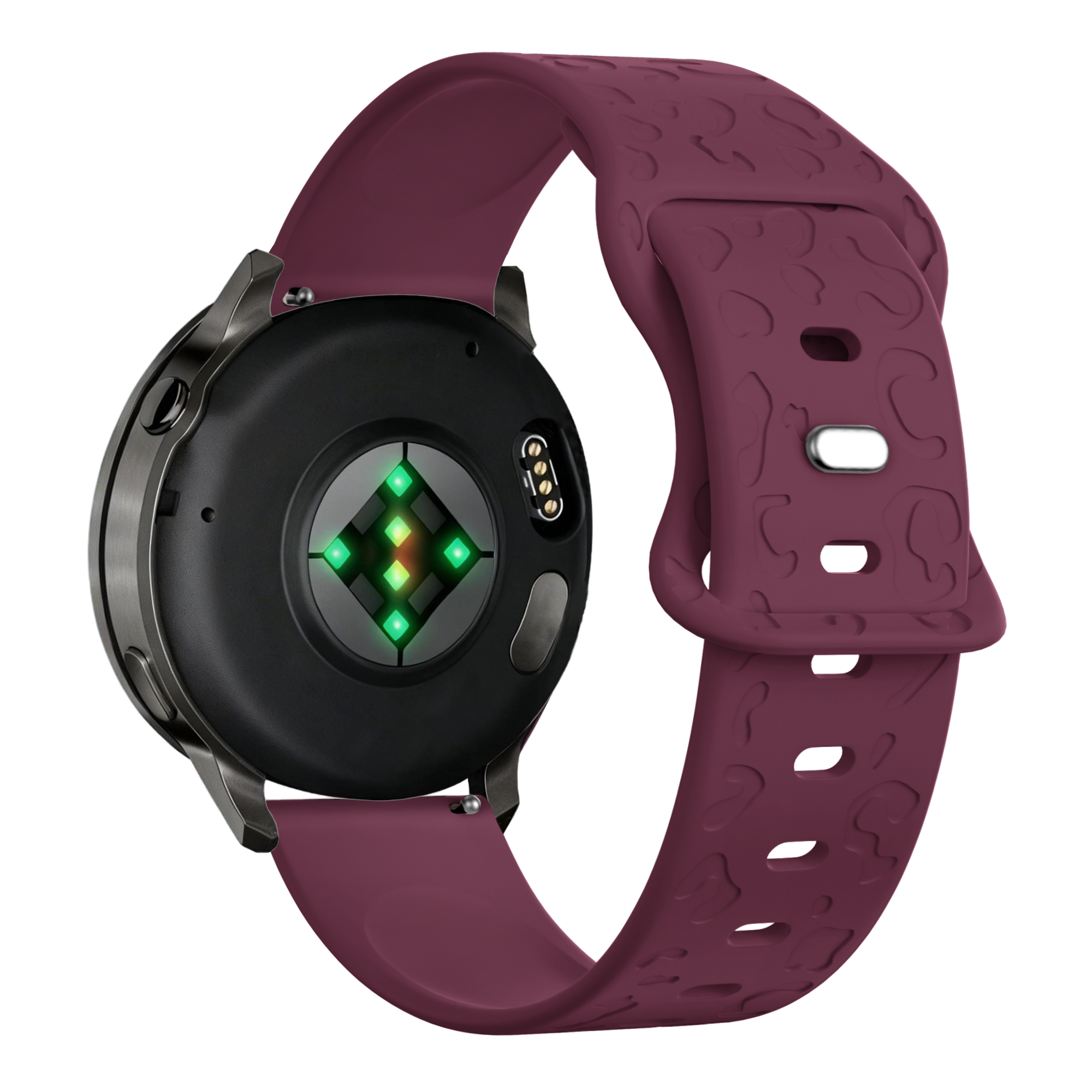 Bandz Garmin Venu 2s Silicone Strap 'Leopard' (Wine Red)