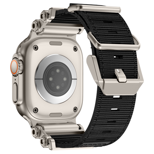 Bandz Apple Watch Ultra Nylon Strap 'Explorer' (Black with Titanium)