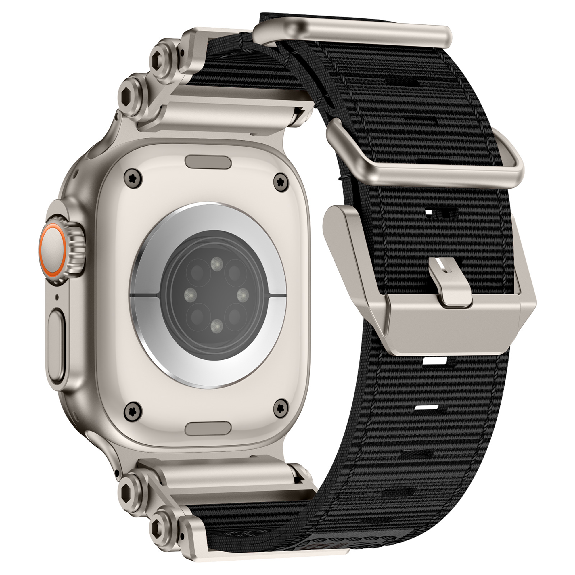 Bandz Apple Watch Ultra Nylon Strap 'Explorer' (Black with Titanium)