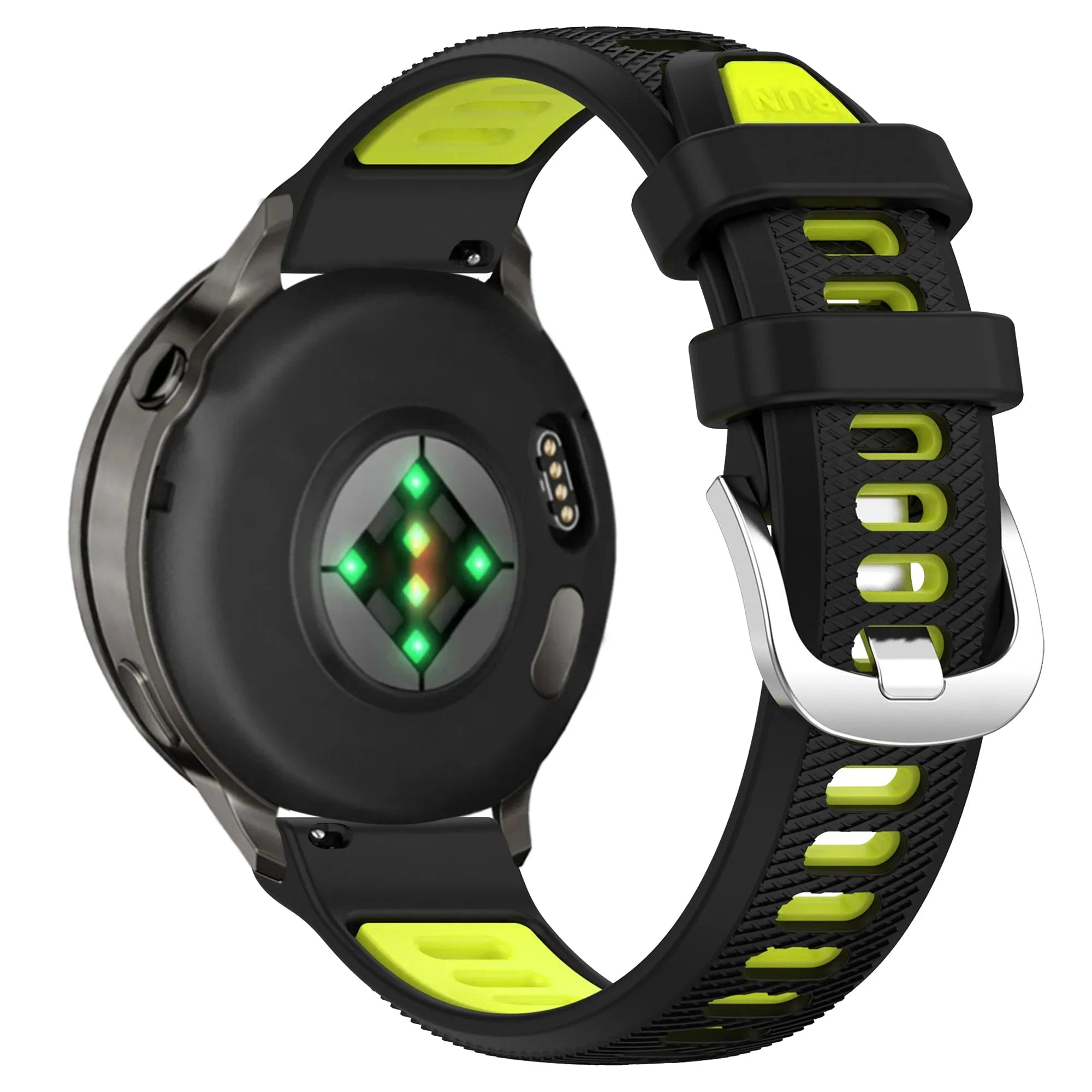 Bandz Garmin Forerunner 265s Sport Strap with Buckle (Black/Yellow)
