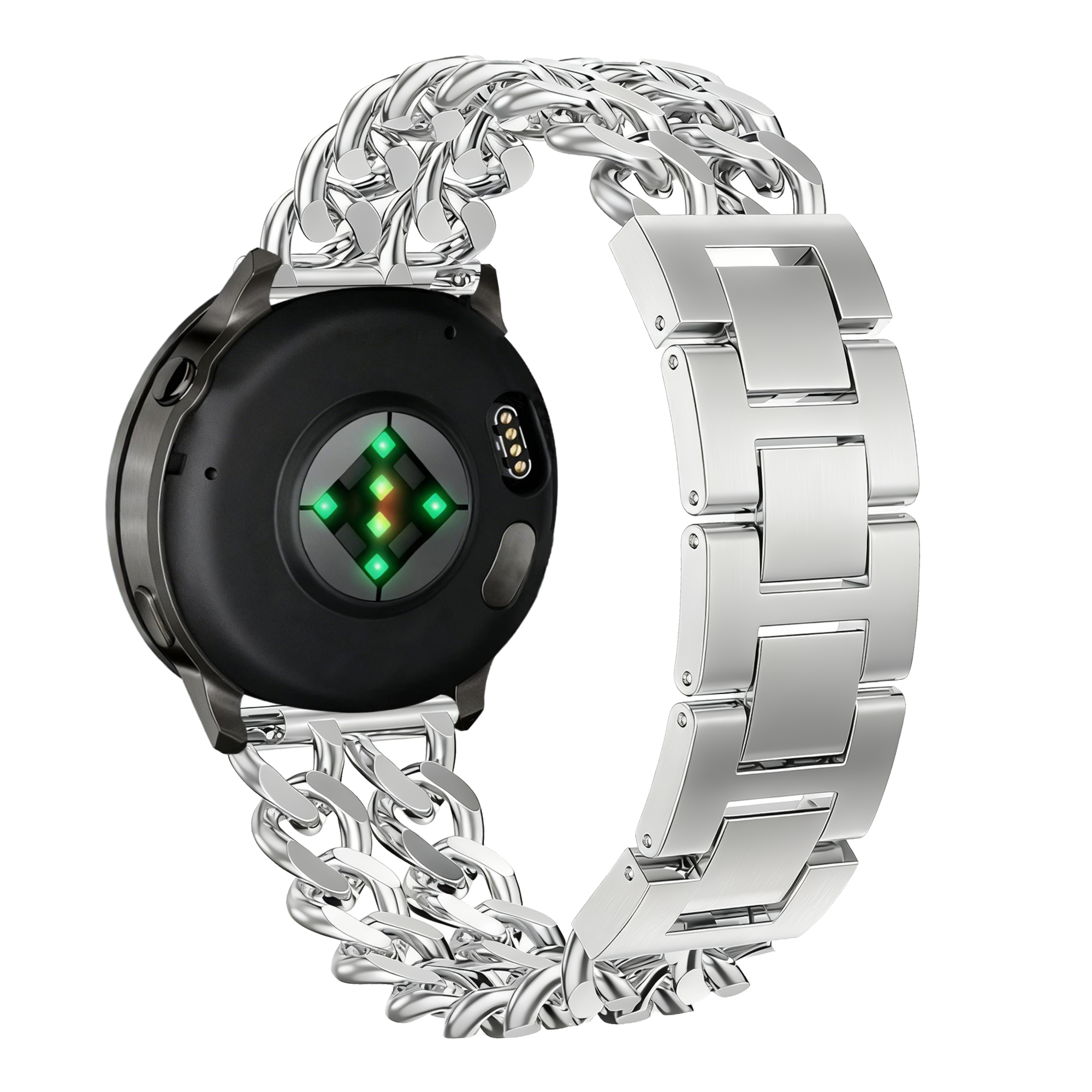 Bandz Garmin Vivomove Sport Metal Strap 'Double Chains' (Silver)
