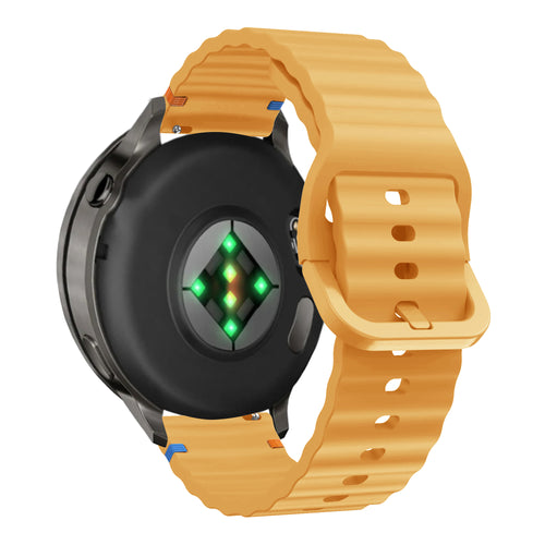 Bandz Garmin Venu 4 - 45mm Silicone Strap 'Wave' (Dark Yellow)