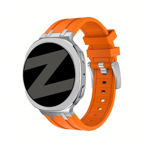 Bandz Samsung Galaxy Watch 8 - 44mm Silicone Strap 'Luxe Liquid' (Orange)