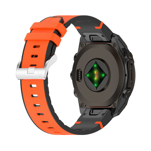 Garmin Fenix 8 - 43mm Leather Hybrid Strap (Orange)