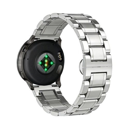 Bandz Garmin Forerunner 265s Steel Link Strap 'Deluxe' (Silver)