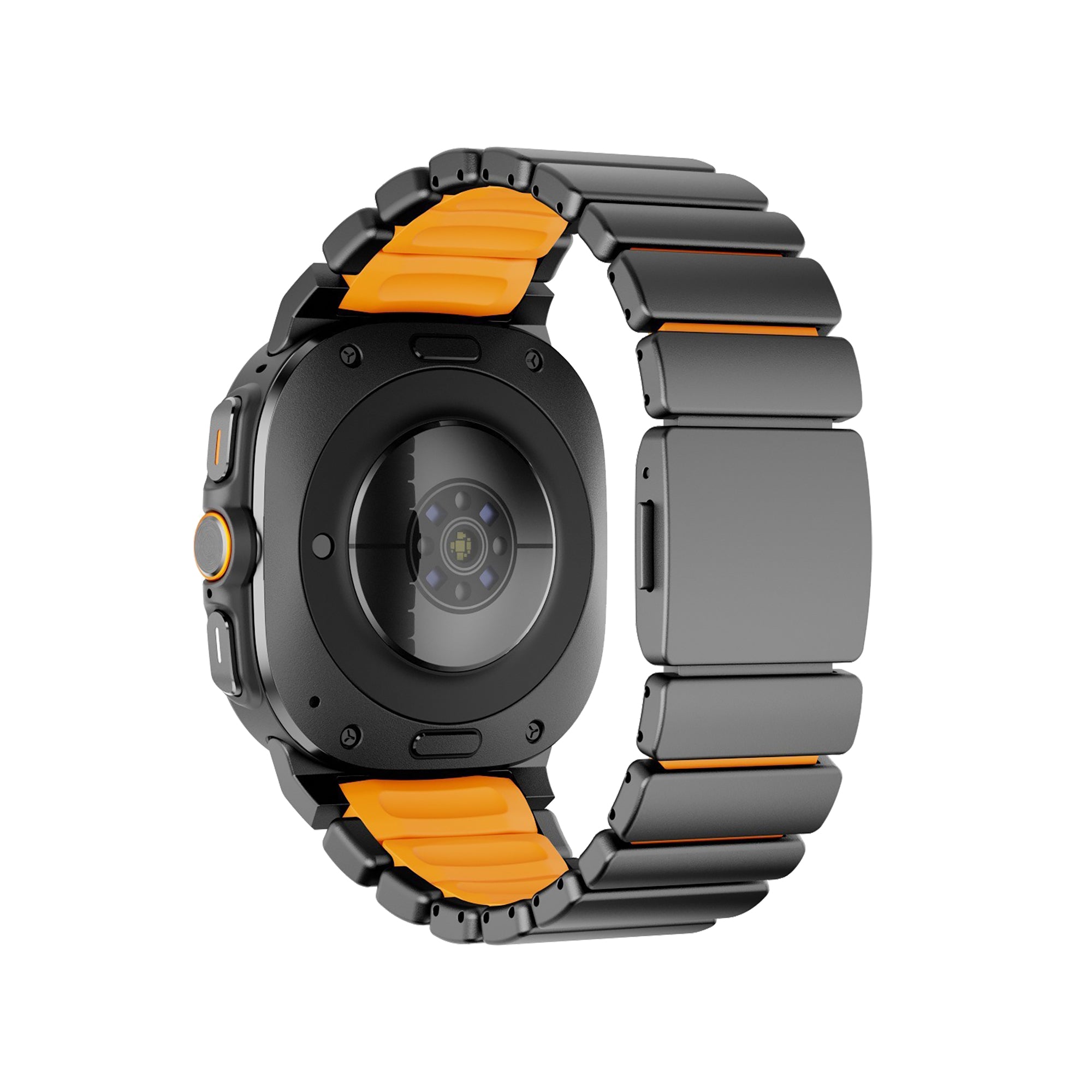Bandz Samsung Galaxy Watch Ultra Titanium Strap 'Hybrid' (Black/Orange)
