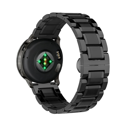 Bandz Garmin Forerunner 255s Steel Link Strap 'Deluxe' (Black)