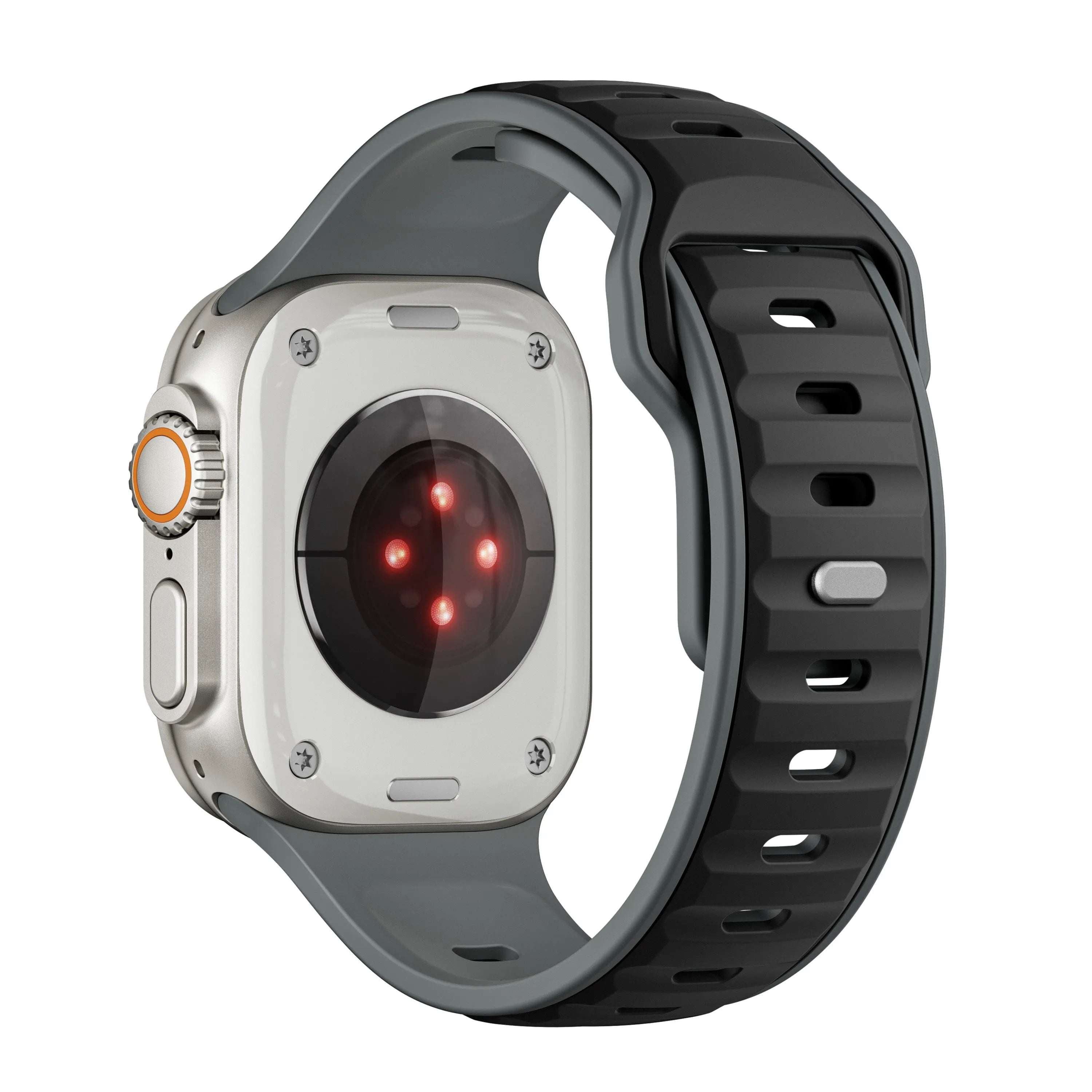 Apple Watch Premium Outdoor Silicone Strap (Black/Gray)