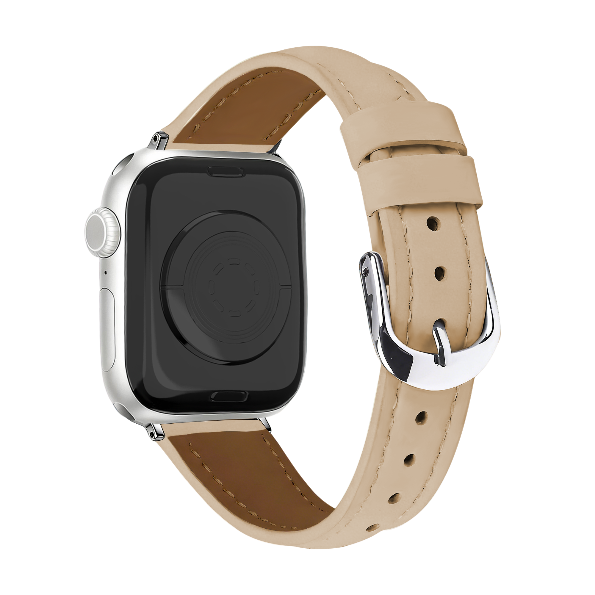 Apple Watch Slimfit Leather Strap (Milk Tea)
