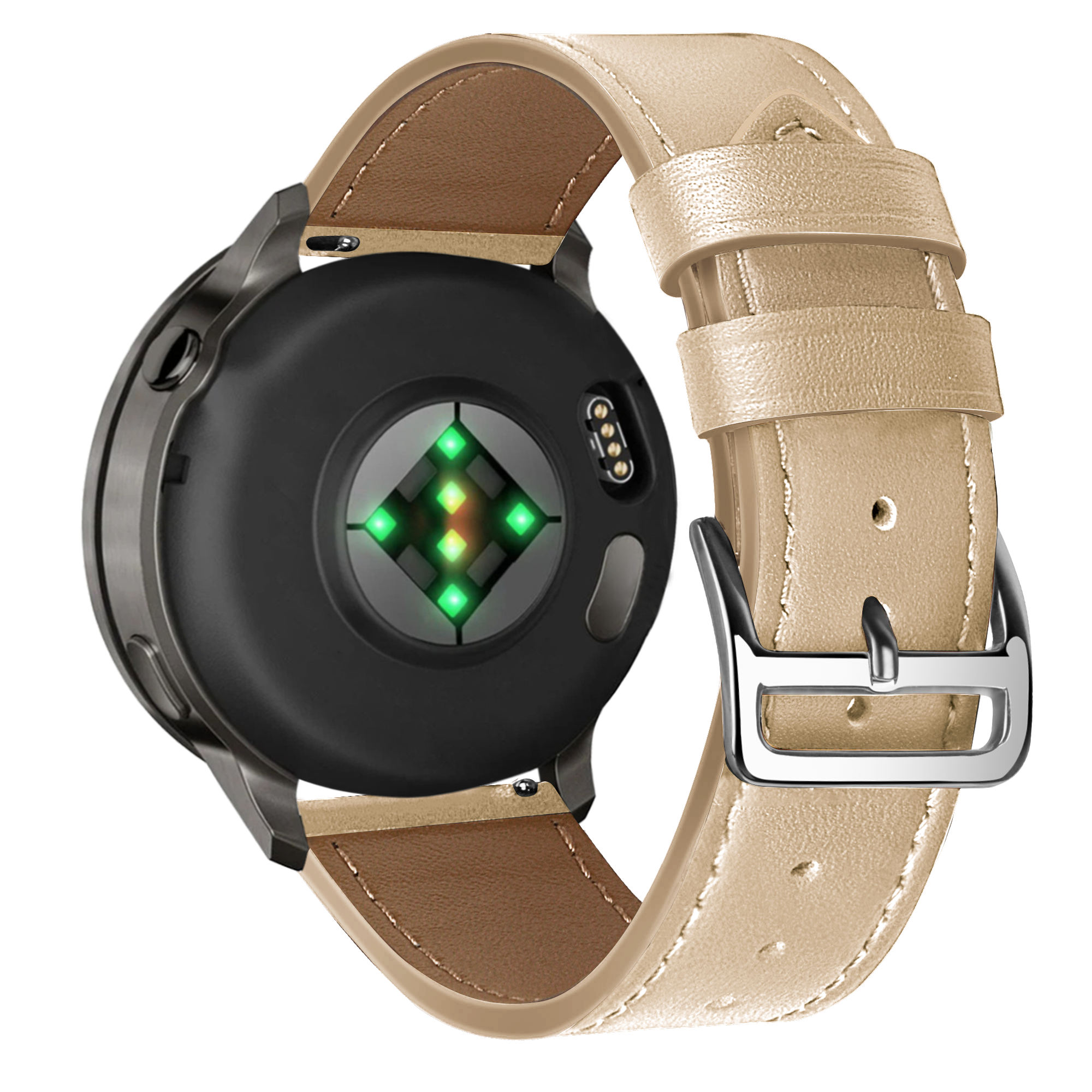Bandz Garmin Venu 2s Leather Strap 'Deluxe' (Milk Tea)