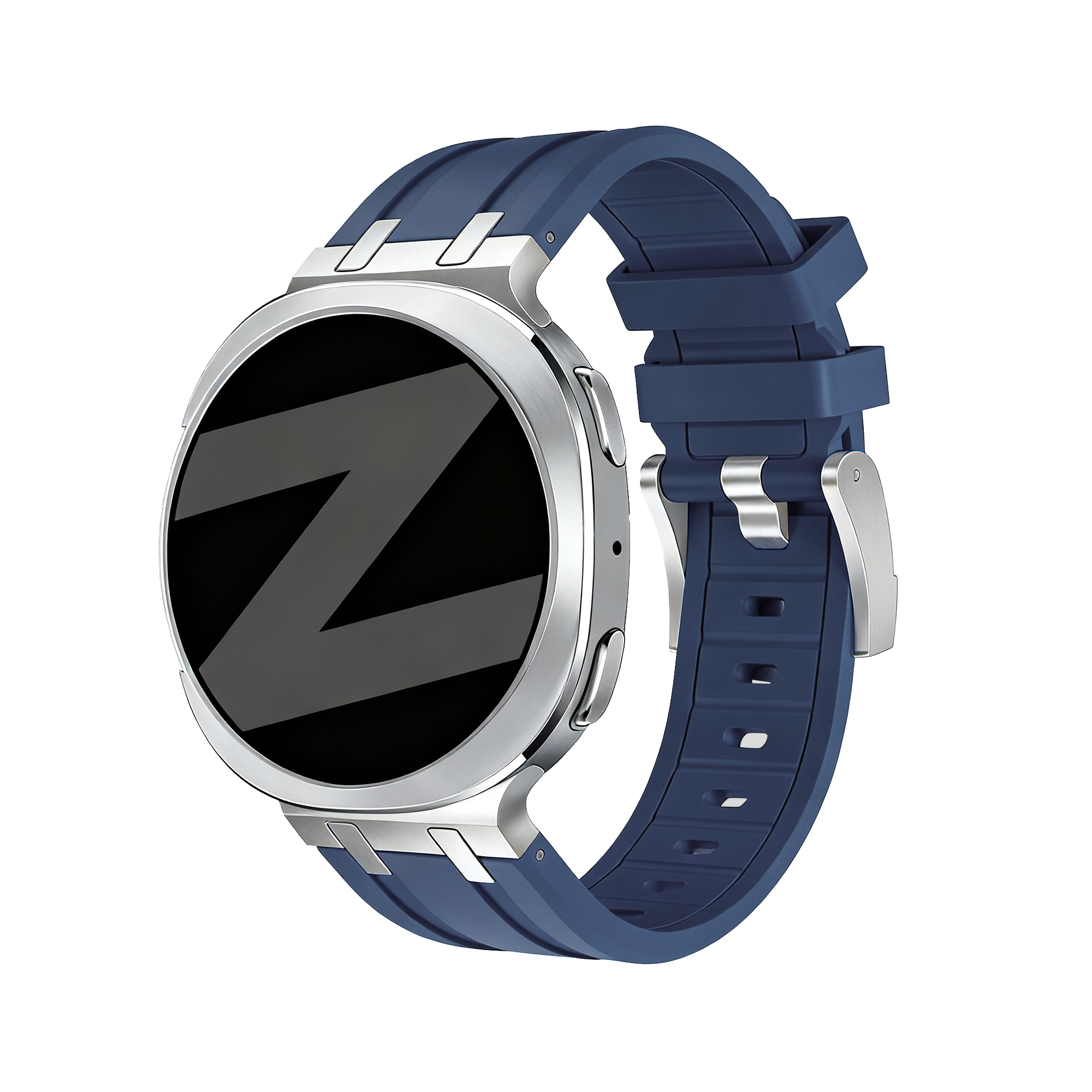 Bandz Samsung Galaxy Watch 8 - 40mm Silicone Strap 'Luxe Liquid' (Dark Blue)