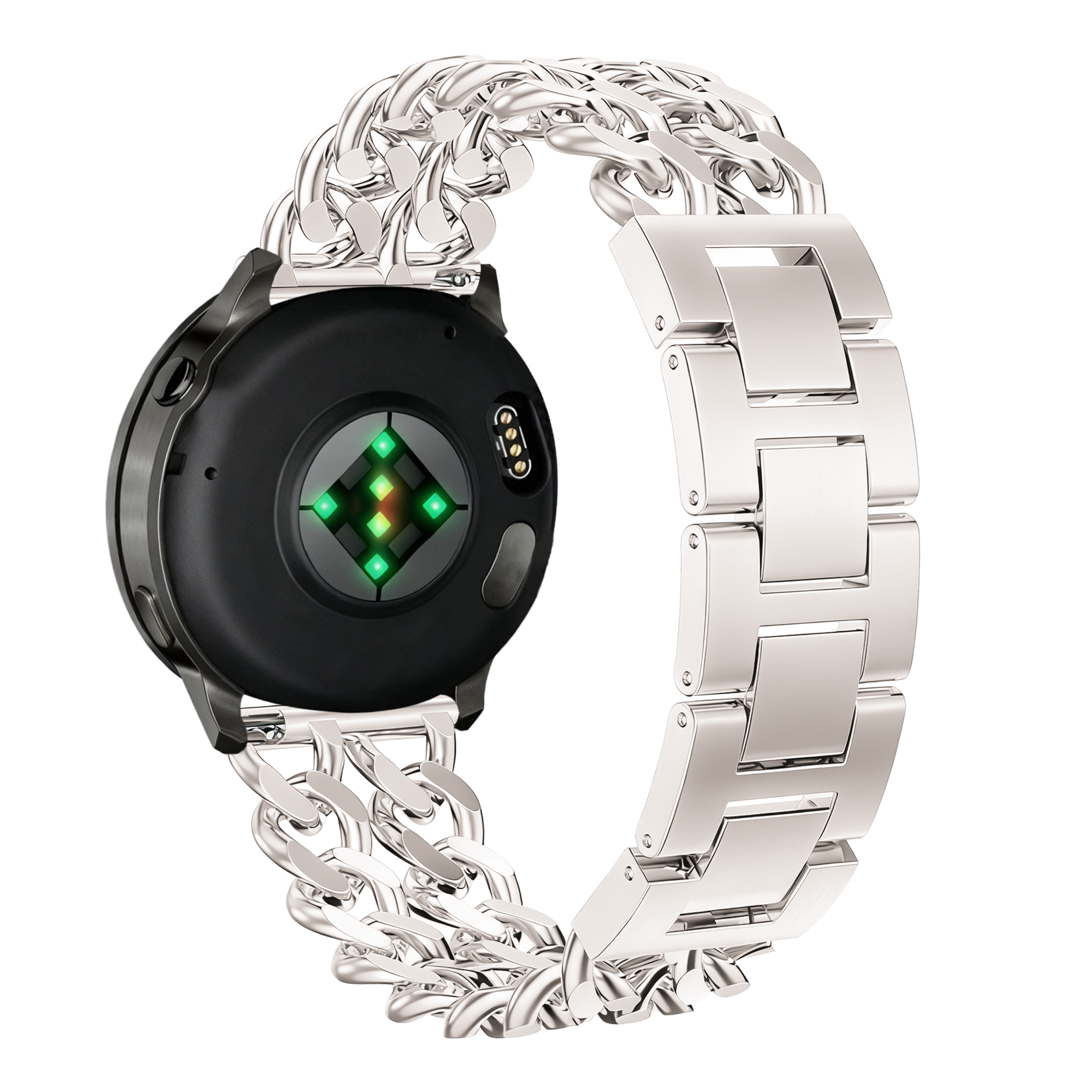 Bandz Garmin Vivomove Sport Metal Strap 'Double Chains' (Starlight)