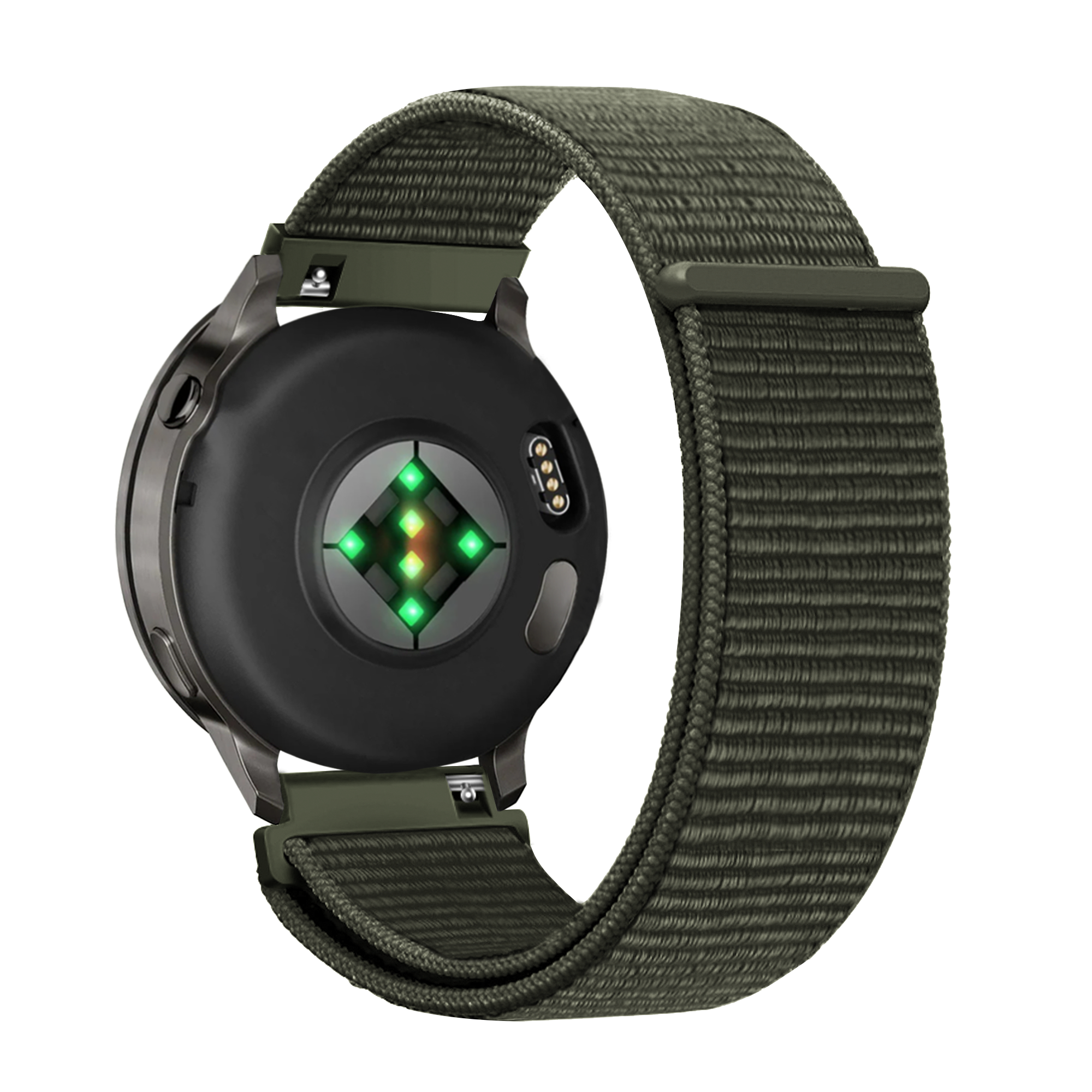 Bandz Garmin 18mm Nylon Loop Strap (Dark Green)