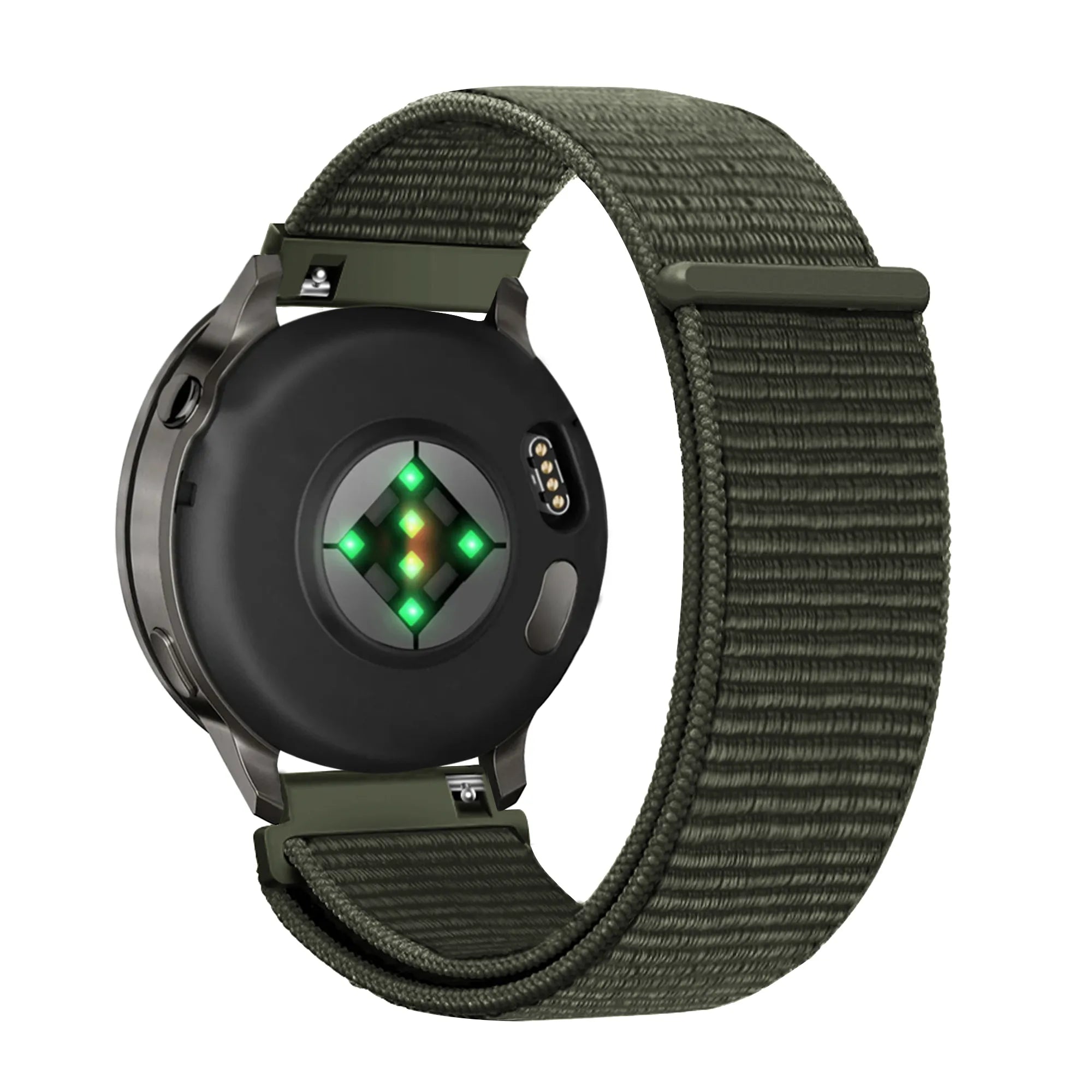 Bandz Garmin Forerunner 255s Nylon Loop Strap (Dark Green)