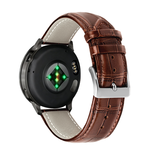 Bandz Garmin Approach S42 Leather Strap Crocodile Grain (Brown)