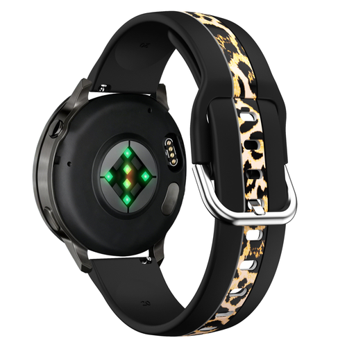 Bandz Garmin Venu SQ Dual Leopard Strap (Black)