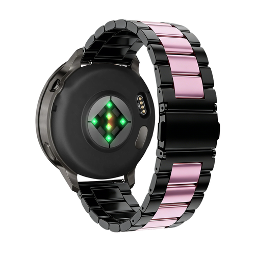 Bandz Garmin Forerunner 265s Steel Strap 'Classic' (Black/Pink)