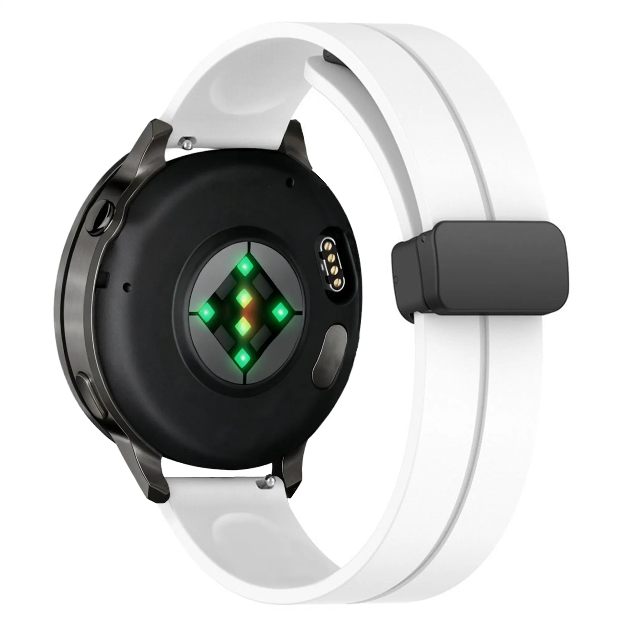 Bandz Garmin Vivomove Luxe Silicone Strap with D-Buckle (White)