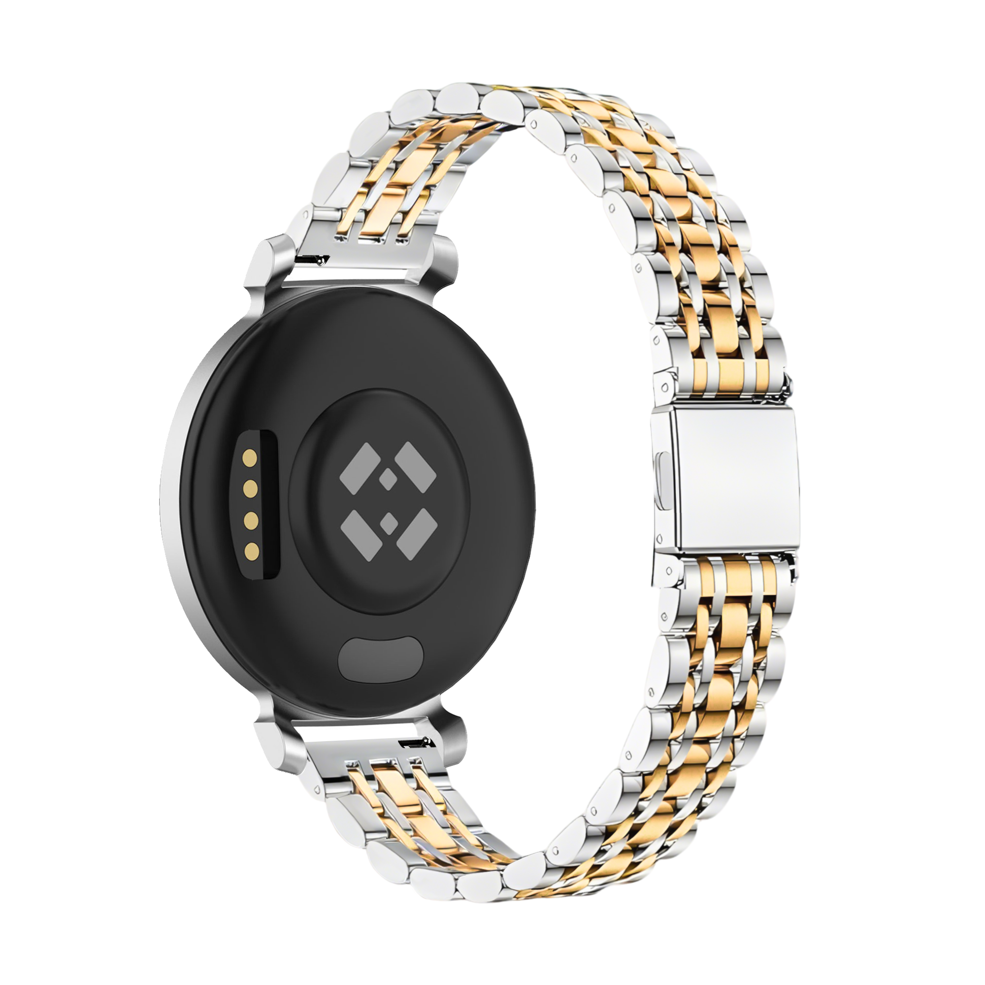 Bandz Pebble Round 2 - 14mm Steel Strap 'Deluxe' (Silver/Gold)