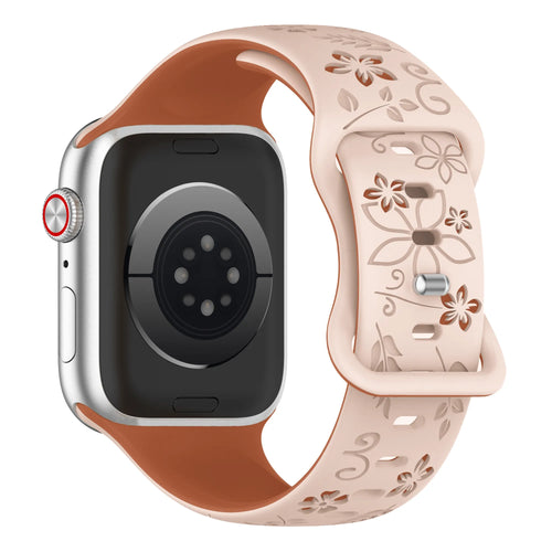 Apple Watch Flower Silicone Strap (Milk Tea/Brown)