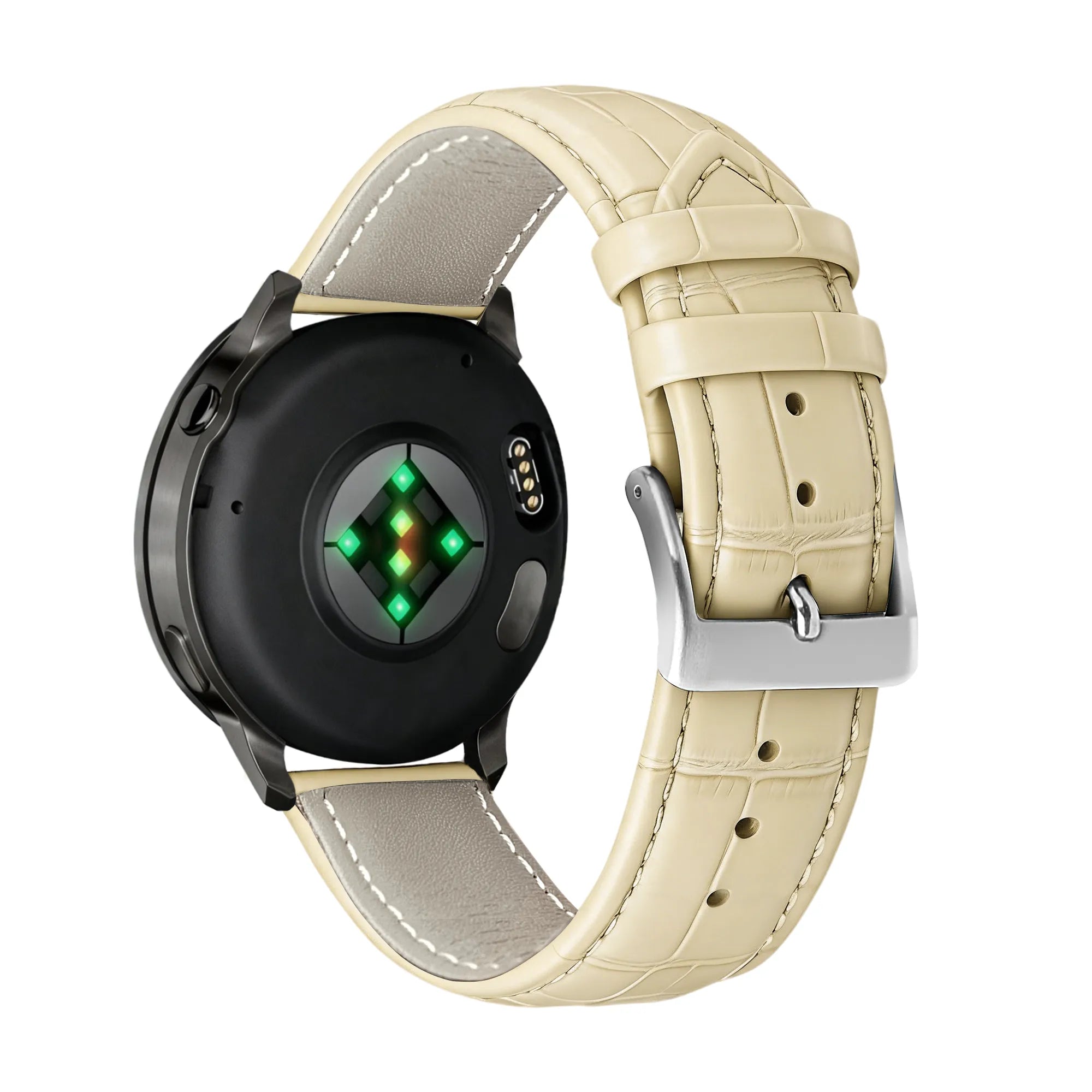 Bandz Garmin Forerunner 170 Leather Strap Crocodile Grain (Beige)
