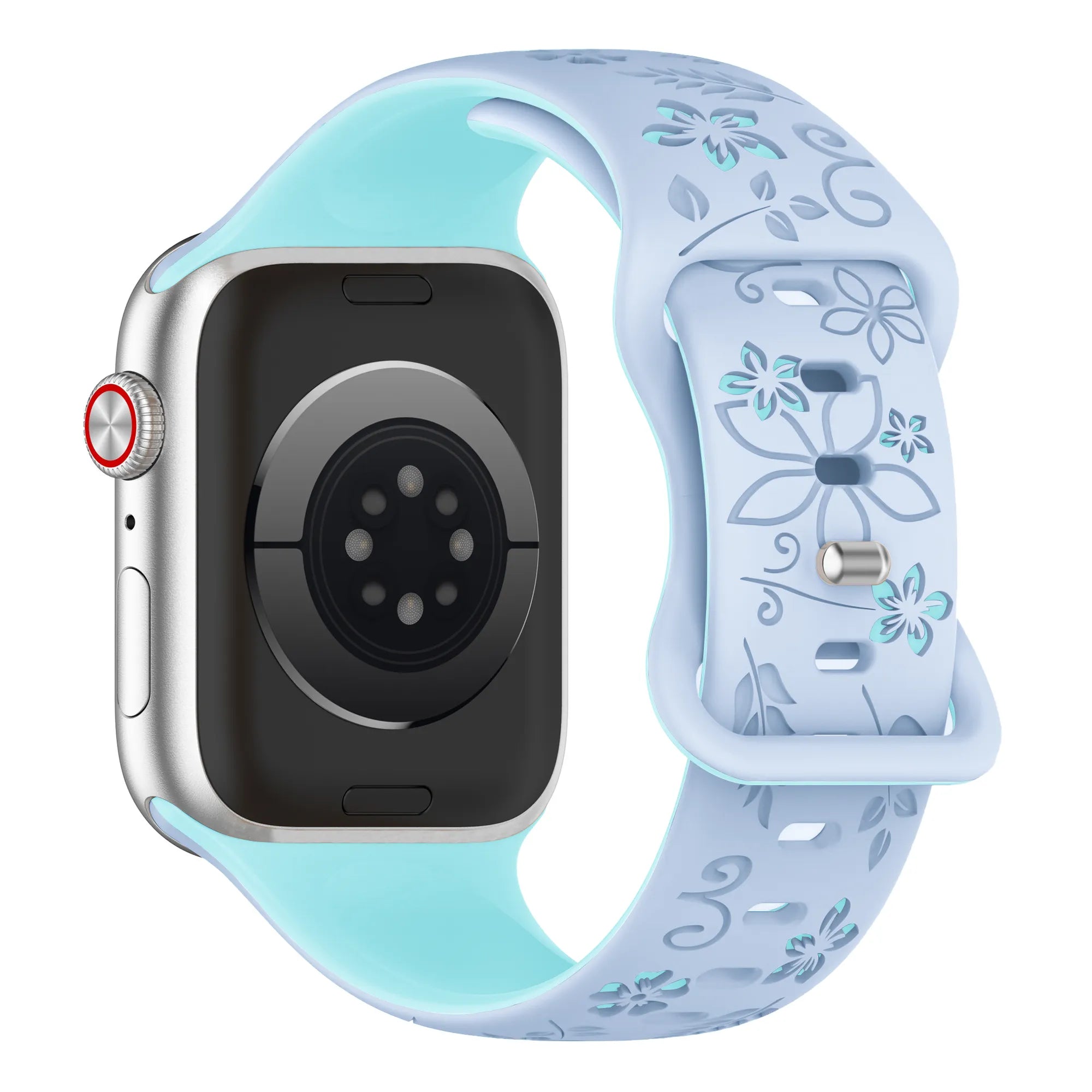 Apple Watch Flower Silicone Strap (Light Blue/Ice Blue)
