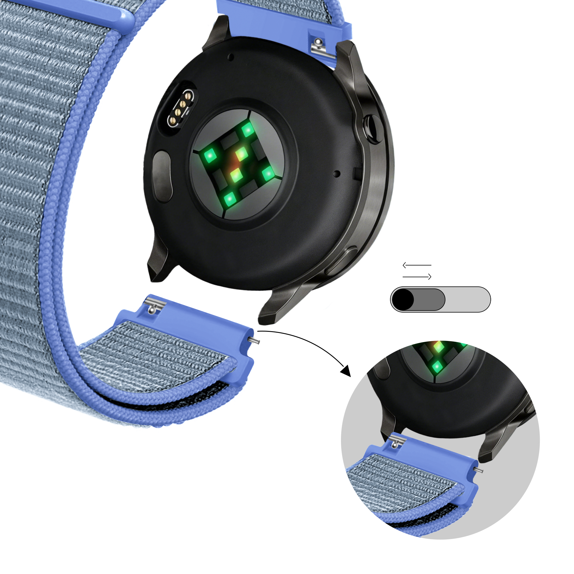 Bandz Garmin Venu 2 Plus Nylon Loop Strap (Light Blue)