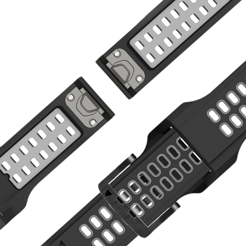 Bandz Garmin Forerunner 970 Buckled Sport Strap (Black/Grey)