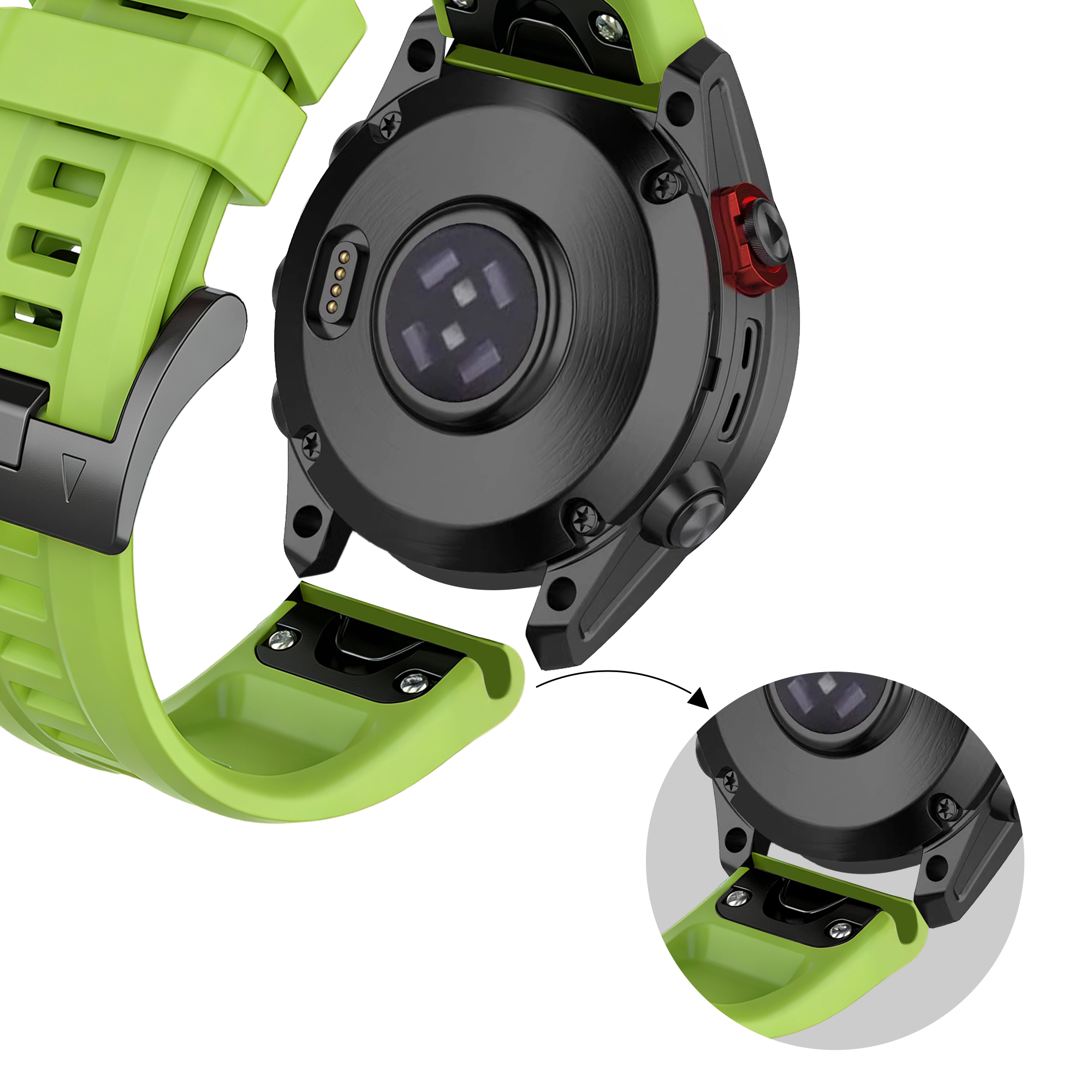 Bandz Garmin Descent Mk2S Silicone Strap 'Classic' (Light Green)