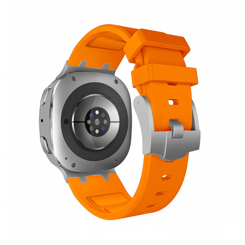 Bandz Samsung Galaxy Watch 8 - 44mm Silicone Strap 'Luxe Liquid' (Orange)