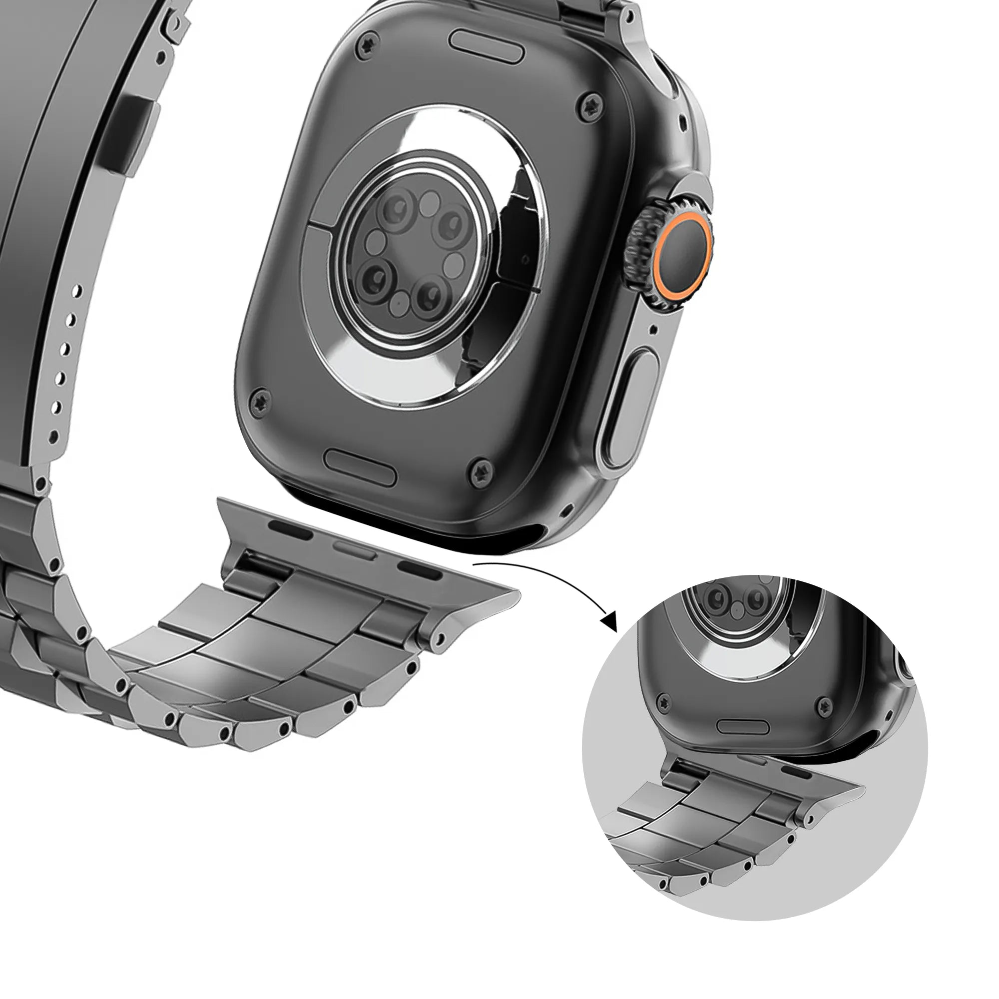 Bandz Apple Watch Titanium Strap 'Deluxe' (Graphite)
