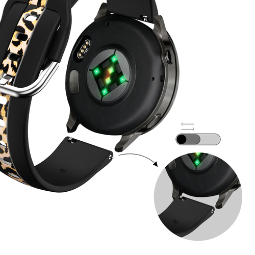 Bandz Garmin Venu SQ Dual Leopard Strap (Black)