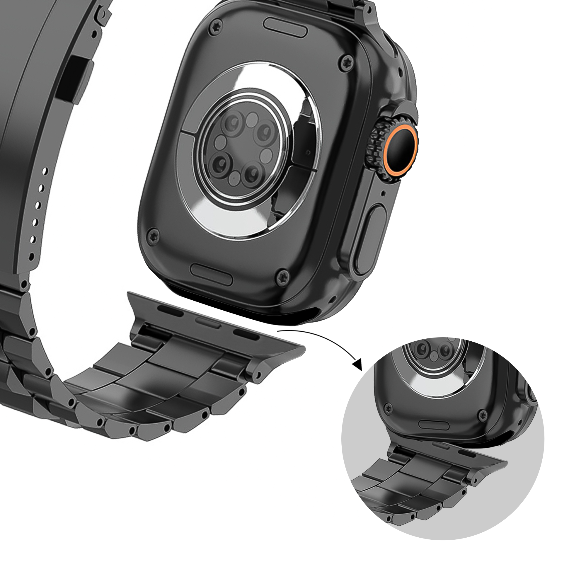 Bandz Apple Watch Ultra Titanium Strap 'Deluxe' (Black)