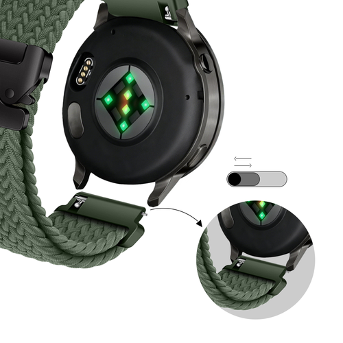 Bandz Garmin Vivomove 3s Braided Strap 'Parachute' (Green)