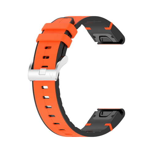 Garmin Fenix 8 - 43mm Leather Hybrid Strap (Orange)