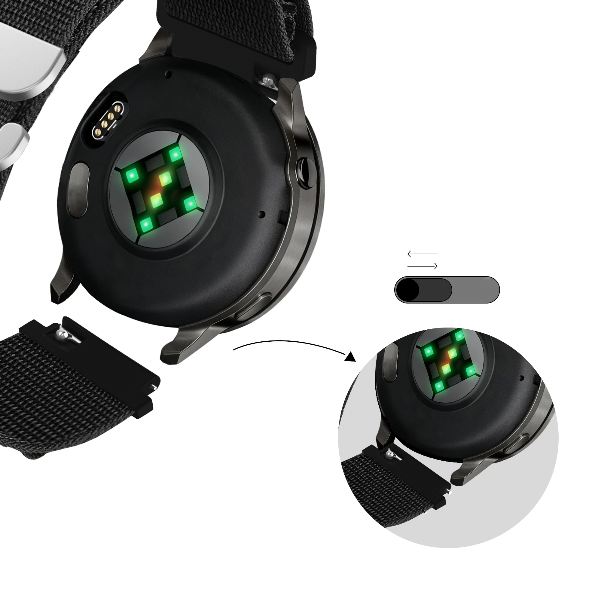 Bandz Garmin D2 Air X15 Alpine Nylon Strap (Black)