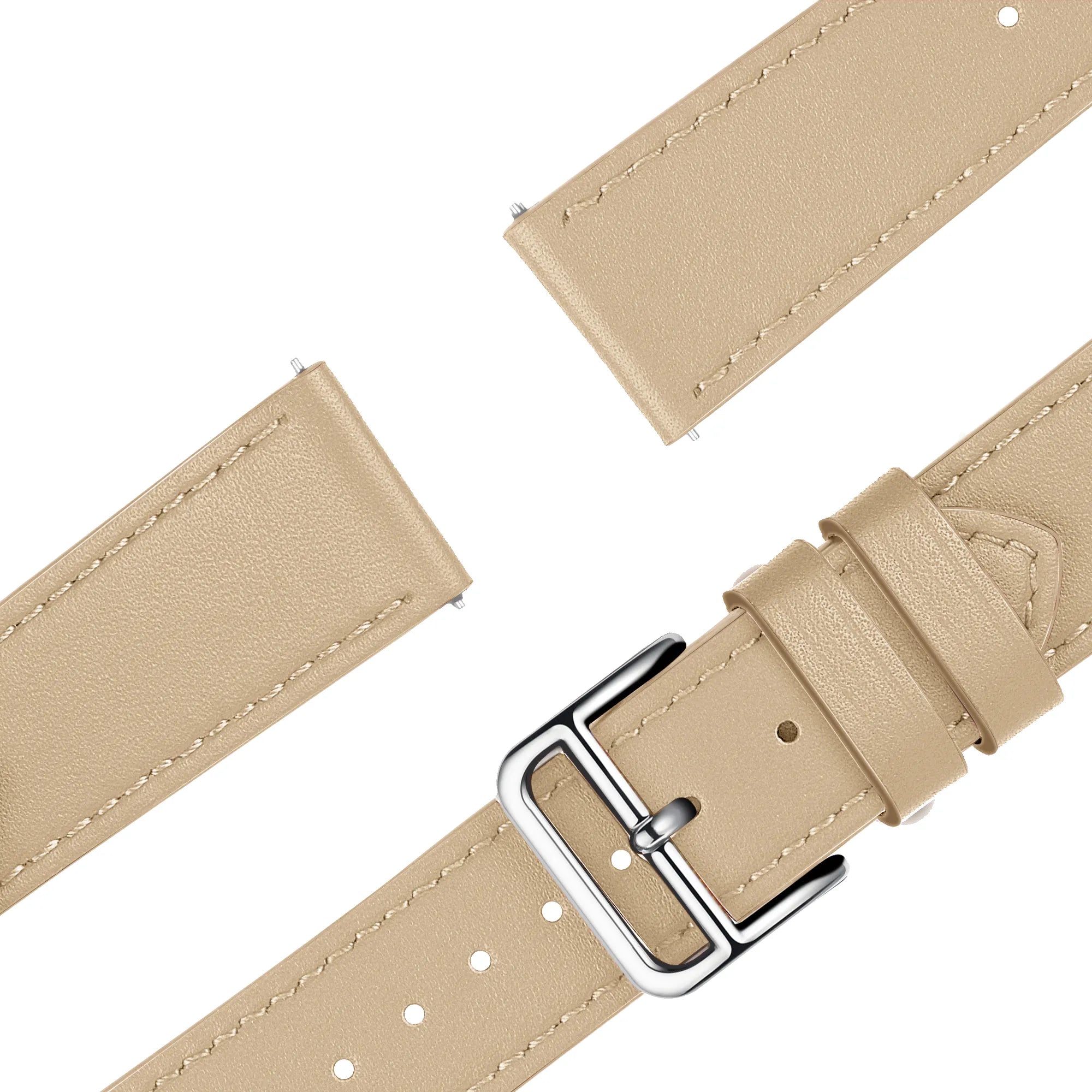Bandz Garmin Forerunner 255s Leather Strap 'Deluxe' (Milk Tea)
