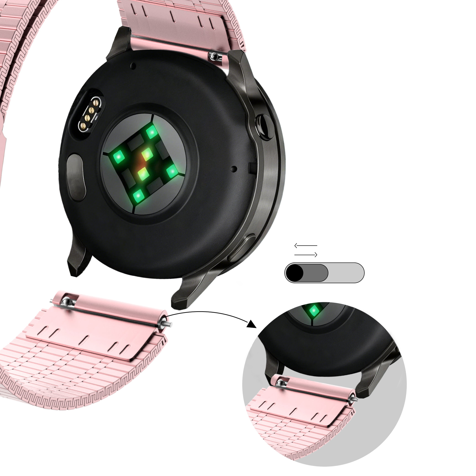 Bandz Garmin Approach J1 Adjustable Steel Strap (Pink Sand)