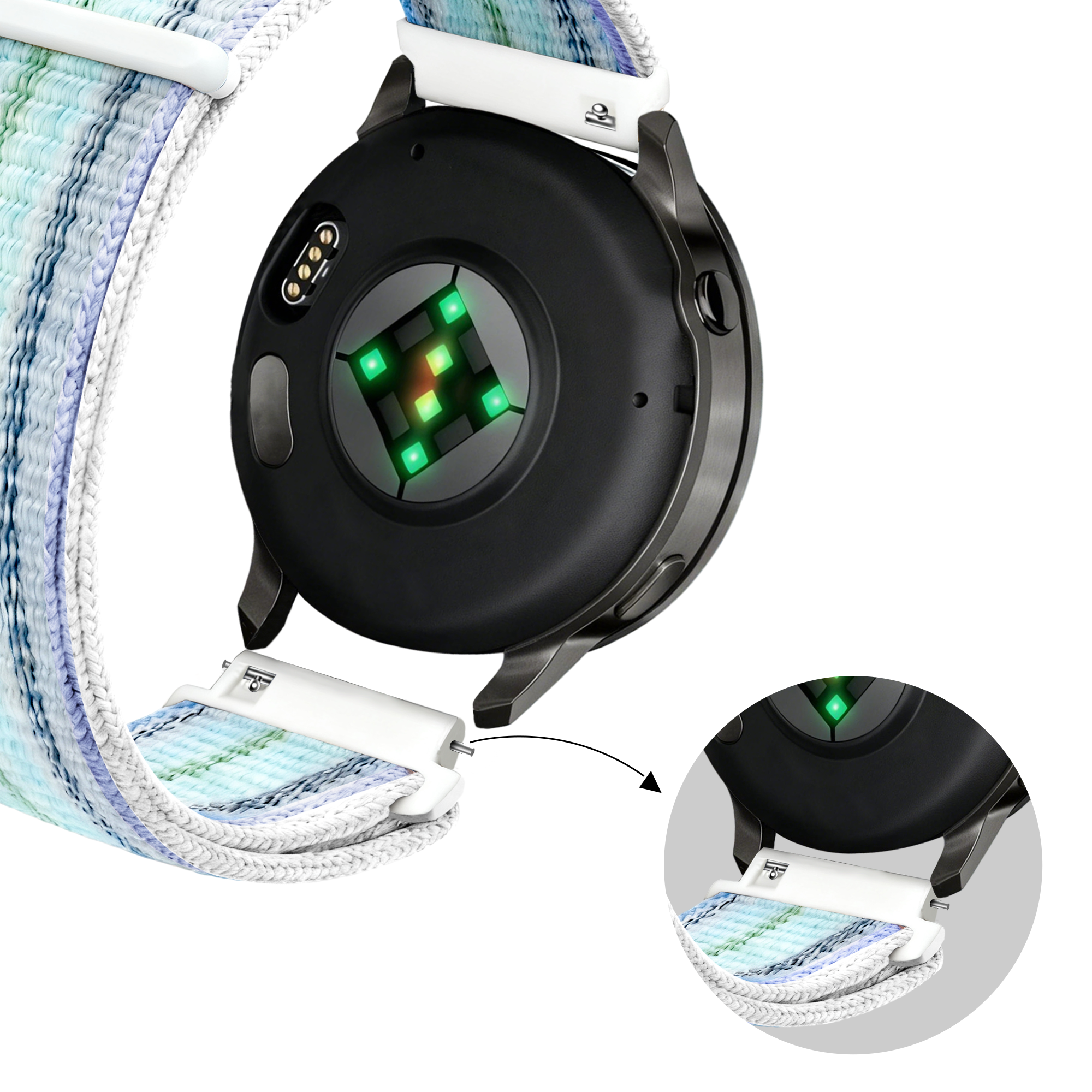 Bandz Garmin Venu 3s Nylon Loop Strap (Blue Stripes)